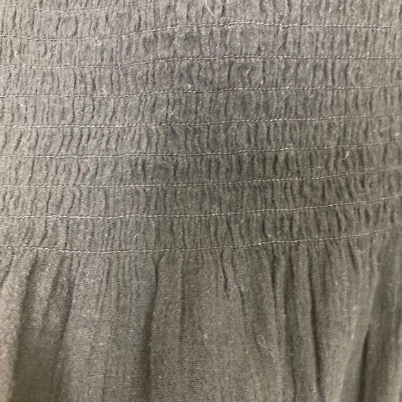 Madewell Top Womens XS Eyelet-Sleeve Lucie Smocked Peplum Black NE241 - Picture 3 of 9